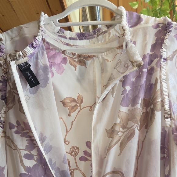 NWOT Needle & Thread Floral Mini Dress - Purple and Cream - Picture 6 of 6